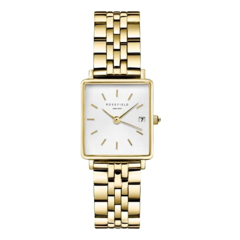 ROSEFIELD • Gold Mini Boxy Watch New Battery Ready To Wear